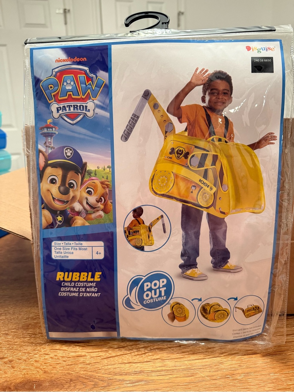 Paw Patrol Rubble Yellow Construction Pop-Out Costume